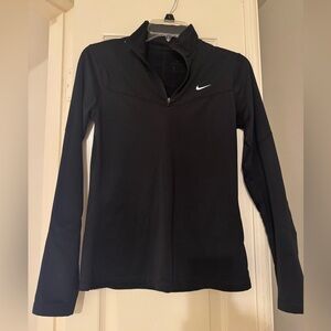 Nike Women's Quarter Zip Black Long Sleeve Zip Top